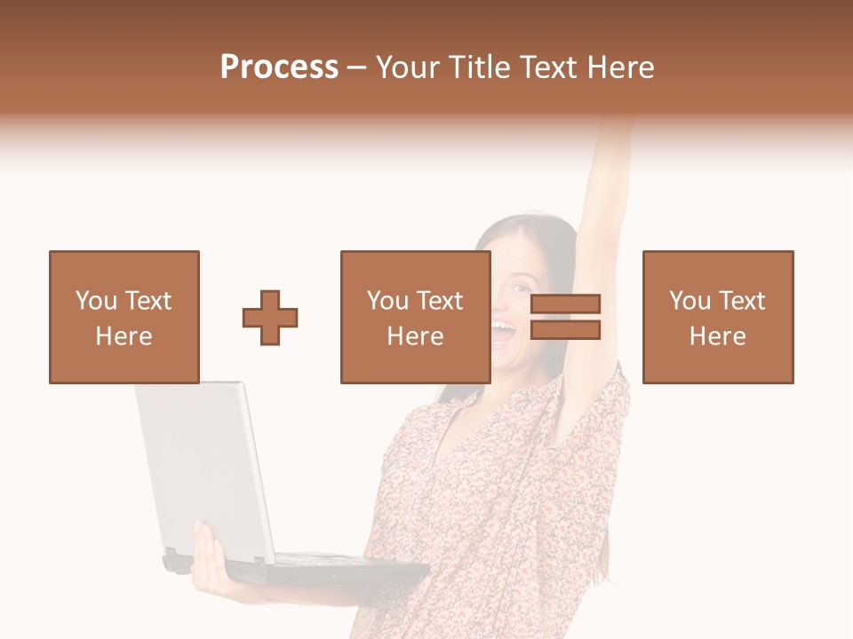 Businesswoman Hand Standing PowerPoint Template