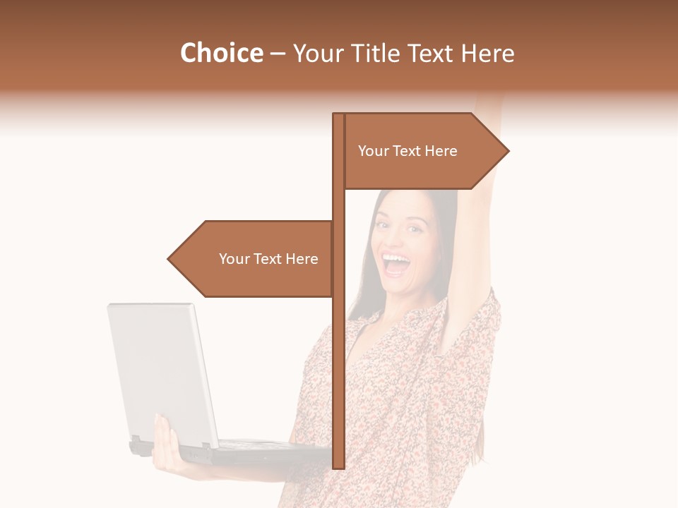 Businesswoman Hand Standing PowerPoint Template