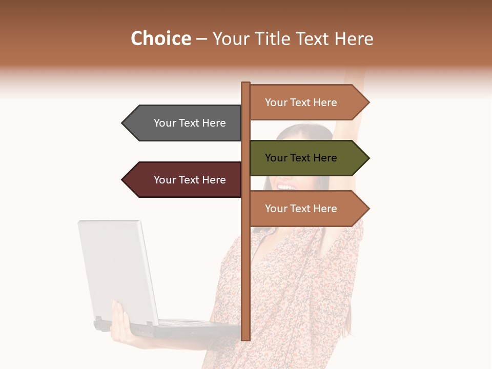 Businesswoman Hand Standing PowerPoint Template