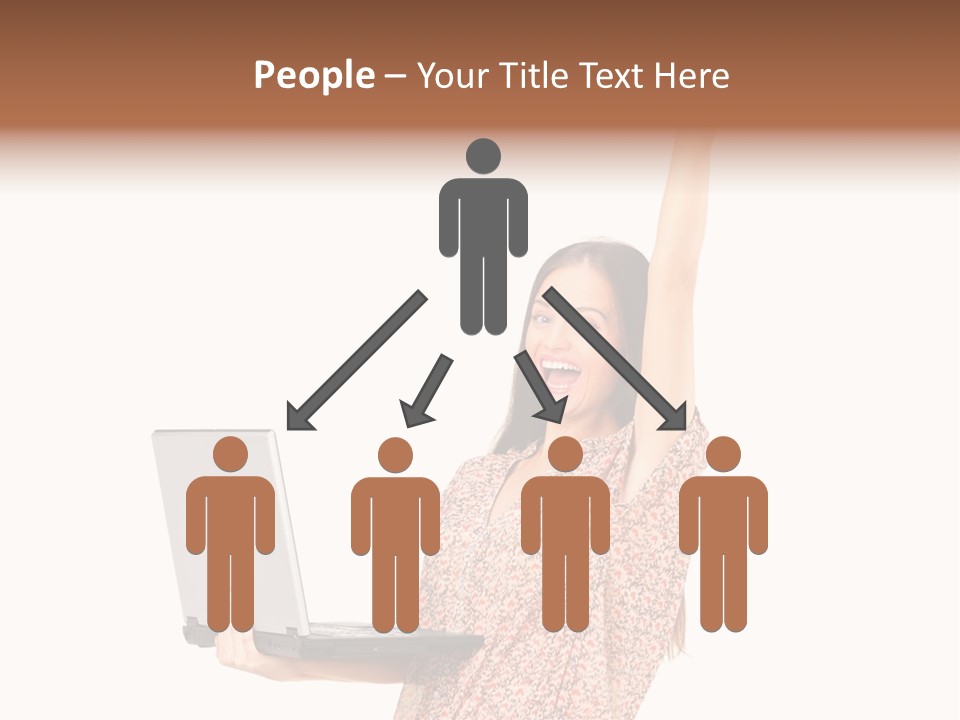 Businesswoman Hand Standing PowerPoint Template