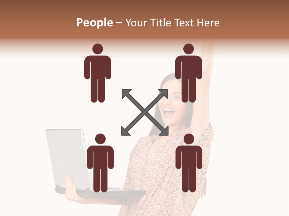 Businesswoman Hand Standing PowerPoint Template