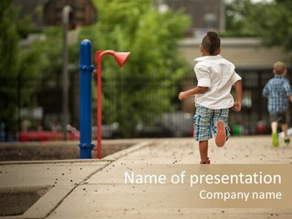 Standing Race Boy PowerPoint Template