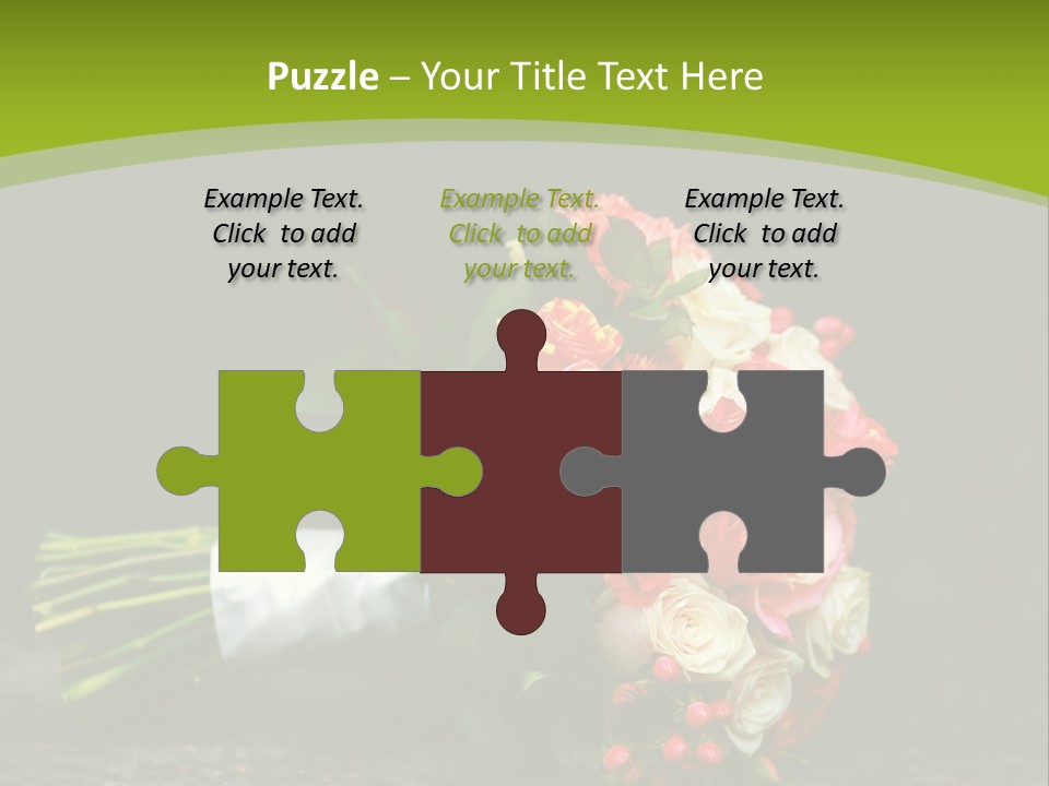 Celebration Orange Wedding Flowers PowerPoint Template