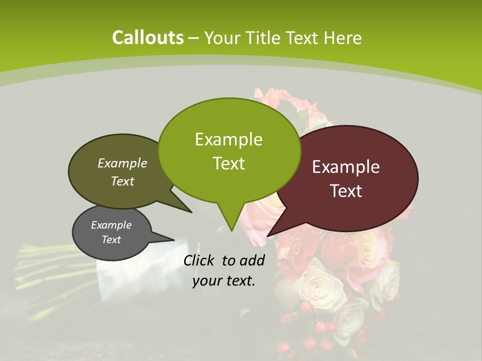 Celebration Orange Wedding Flowers PowerPoint Template