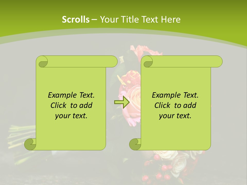 Celebration Orange Wedding Flowers PowerPoint Template