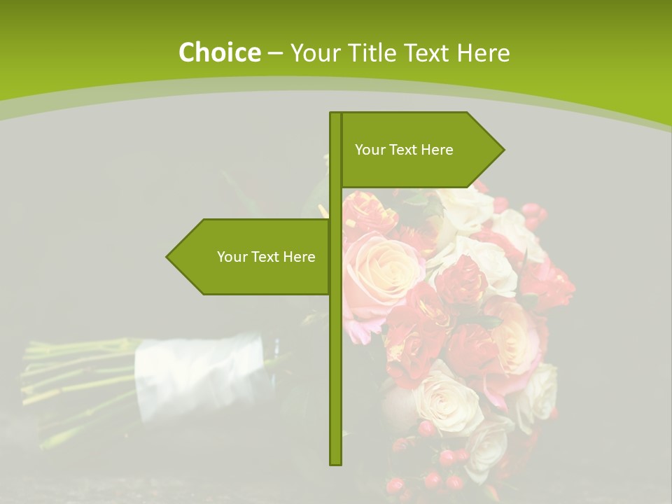 Celebration Orange Wedding Flowers PowerPoint Template