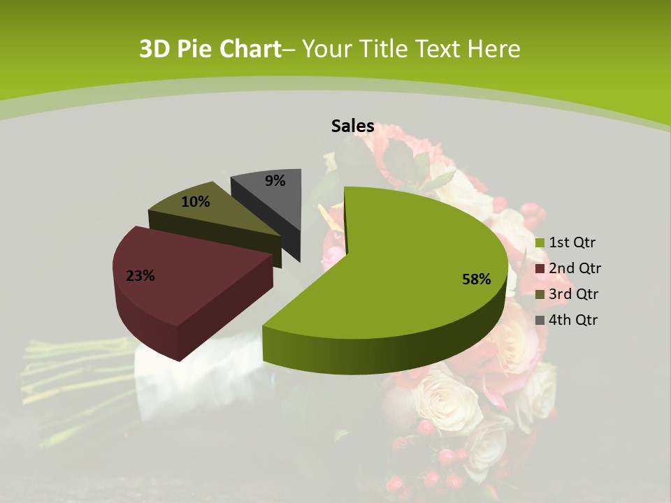 Celebration Orange Wedding Flowers PowerPoint Template