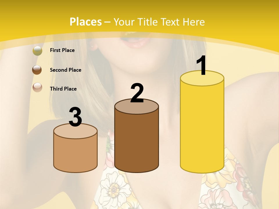 Girl Bathingsuit Pretty PowerPoint Template