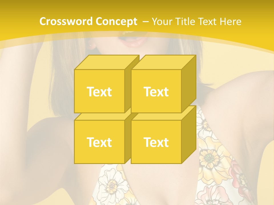 Girl Bathingsuit Pretty PowerPoint Template