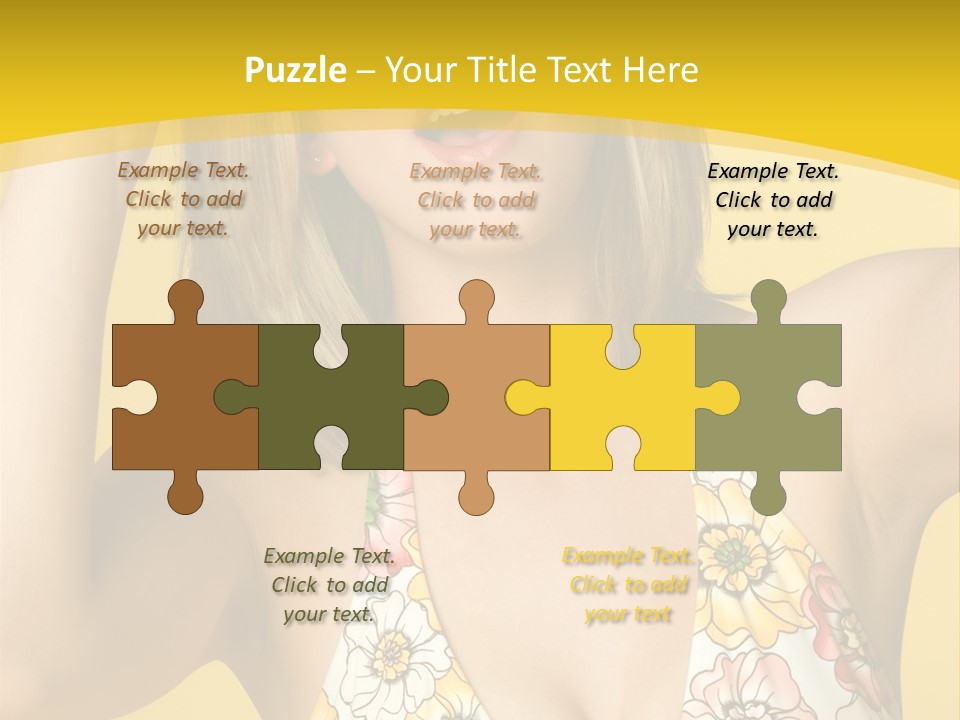 Girl Bathingsuit Pretty PowerPoint Template