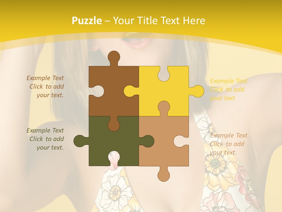 Girl Bathingsuit Pretty PowerPoint Template