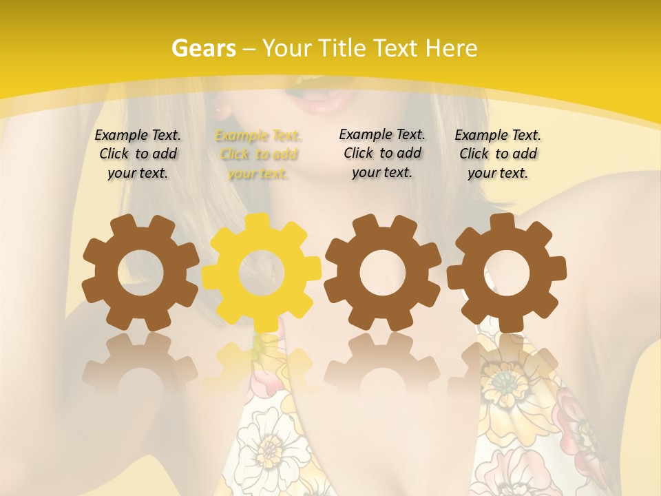 Girl Bathingsuit Pretty PowerPoint Template