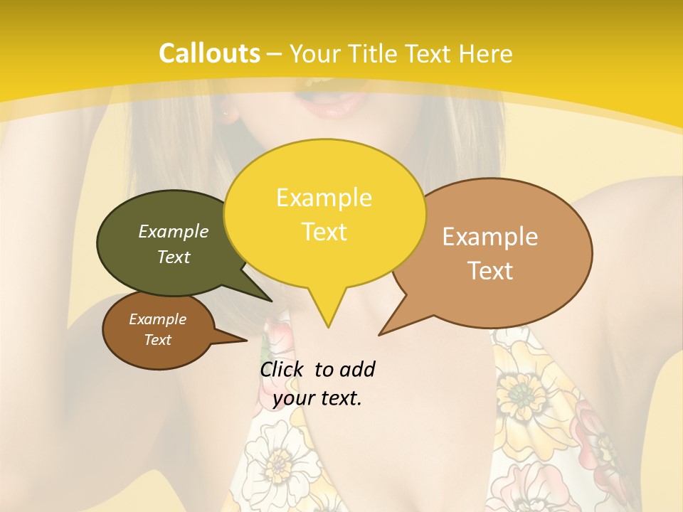 Girl Bathingsuit Pretty PowerPoint Template