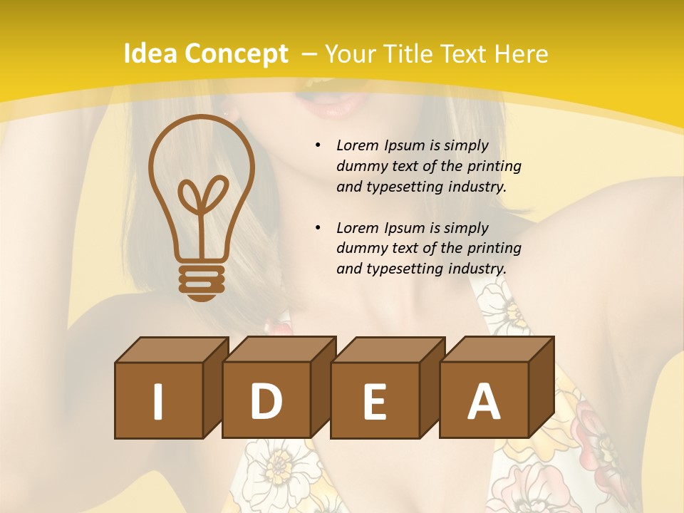 Girl Bathingsuit Pretty PowerPoint Template