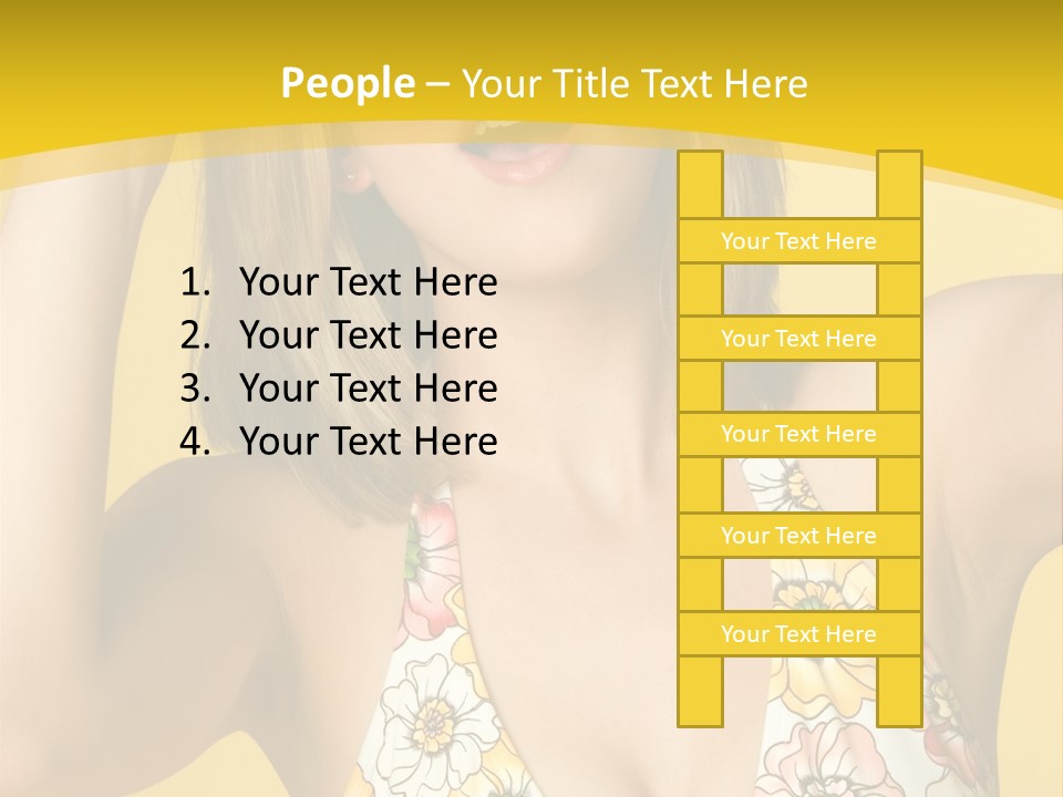 Girl Bathingsuit Pretty PowerPoint Template