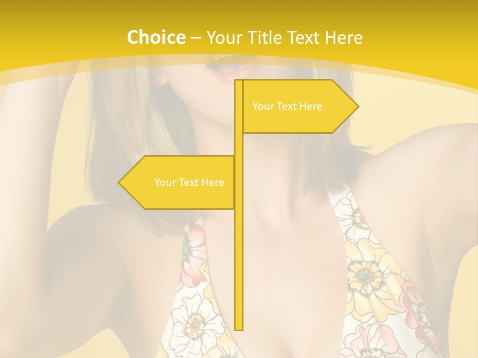 Girl Bathingsuit Pretty PowerPoint Template