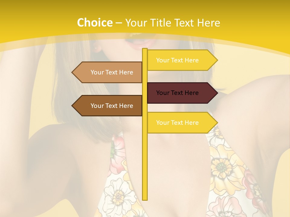 Girl Bathingsuit Pretty PowerPoint Template