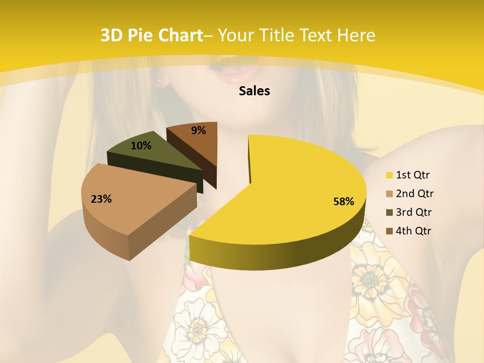 Girl Bathingsuit Pretty PowerPoint Template