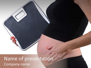 Stomach Pregnancy Pounds PowerPoint Template