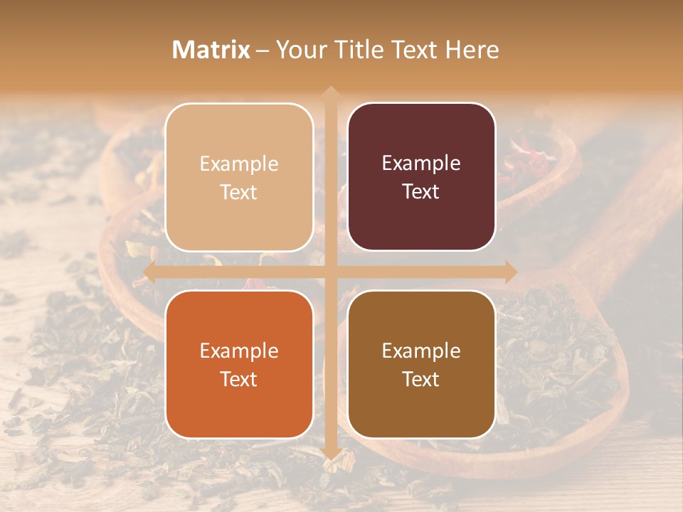 A Group Of Wooden Spoons Filled With Different Types Of Tea PowerPoint Template