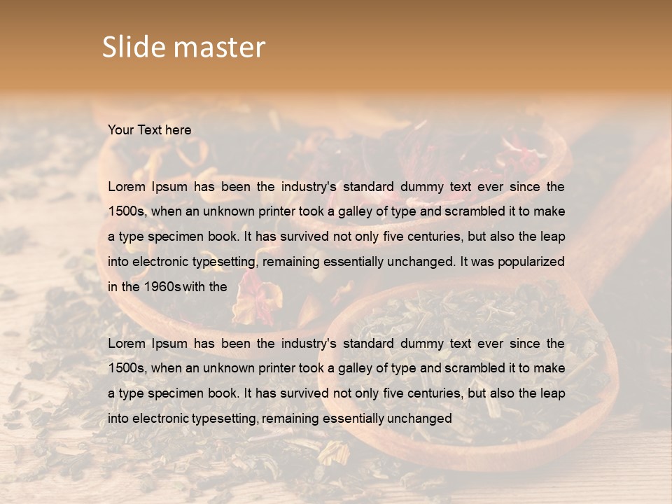 A Group Of Wooden Spoons Filled With Different Types Of Tea PowerPoint Template