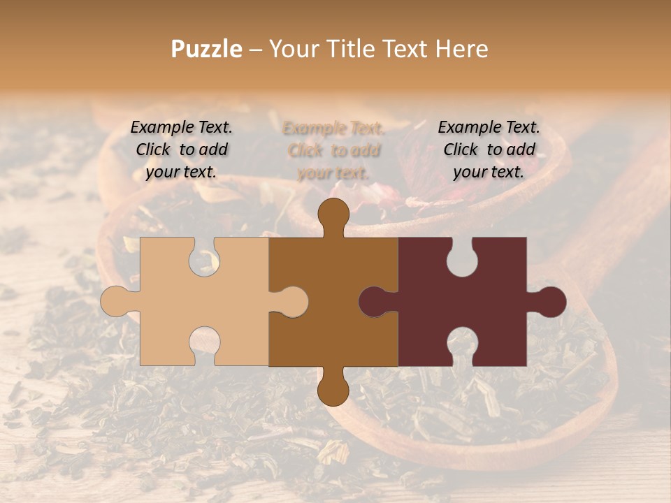 A Group Of Wooden Spoons Filled With Different Types Of Tea PowerPoint Template