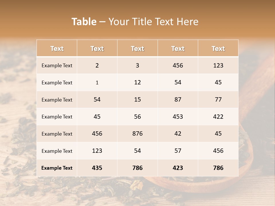A Group Of Wooden Spoons Filled With Different Types Of Tea PowerPoint Template