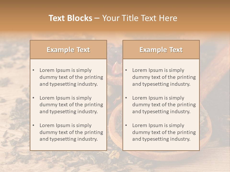 A Group Of Wooden Spoons Filled With Different Types Of Tea PowerPoint Template