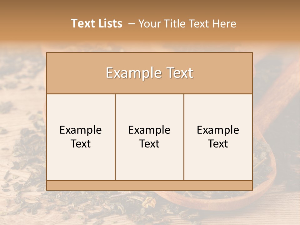 A Group Of Wooden Spoons Filled With Different Types Of Tea PowerPoint Template