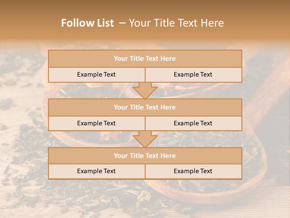 A Group Of Wooden Spoons Filled With Different Types Of Tea PowerPoint Template