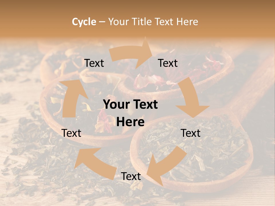 A Group Of Wooden Spoons Filled With Different Types Of Tea PowerPoint Template