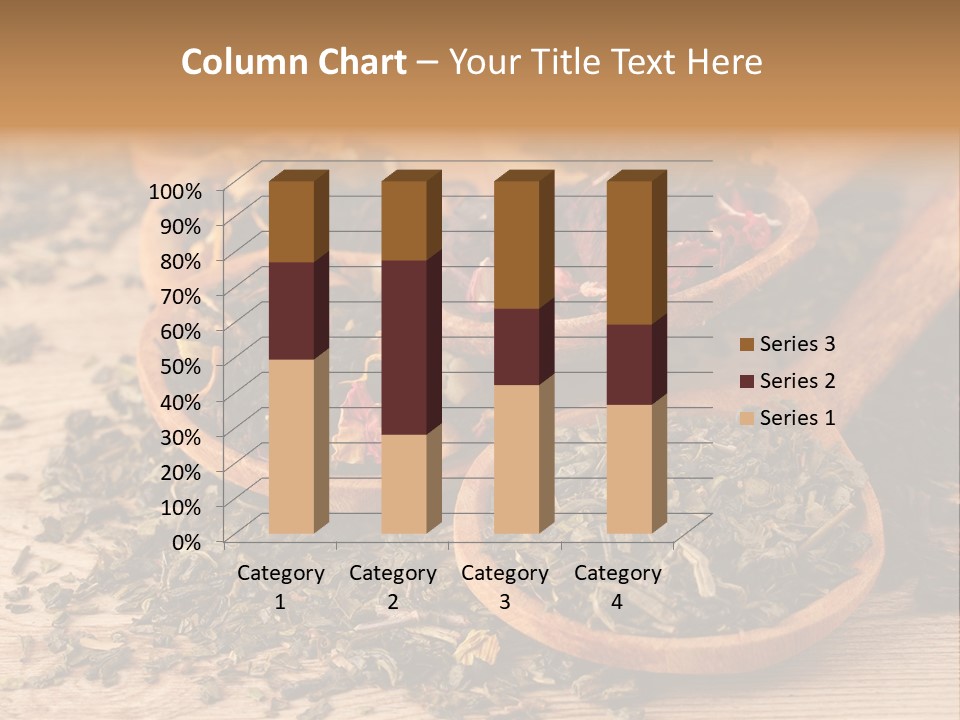 A Group Of Wooden Spoons Filled With Different Types Of Tea PowerPoint Template