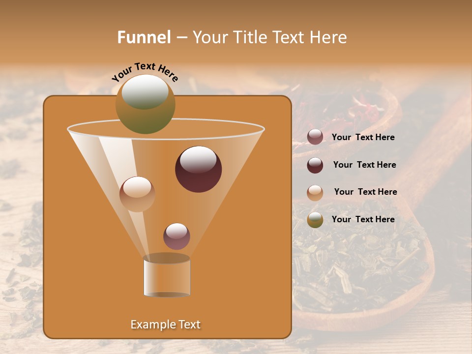 A Group Of Wooden Spoons Filled With Different Types Of Tea PowerPoint Template