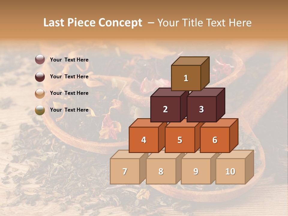 A Group Of Wooden Spoons Filled With Different Types Of Tea PowerPoint Template