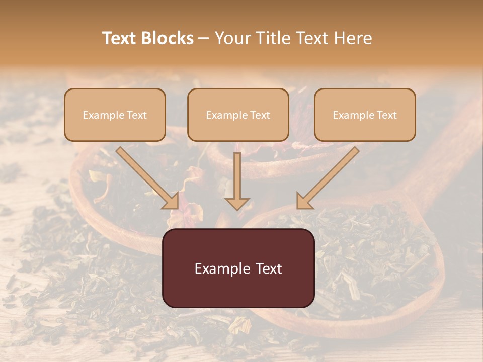 A Group Of Wooden Spoons Filled With Different Types Of Tea PowerPoint Template