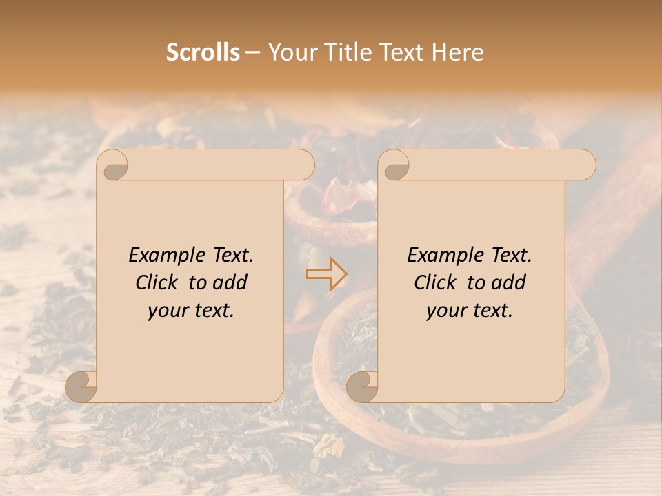 A Group Of Wooden Spoons Filled With Different Types Of Tea PowerPoint Template