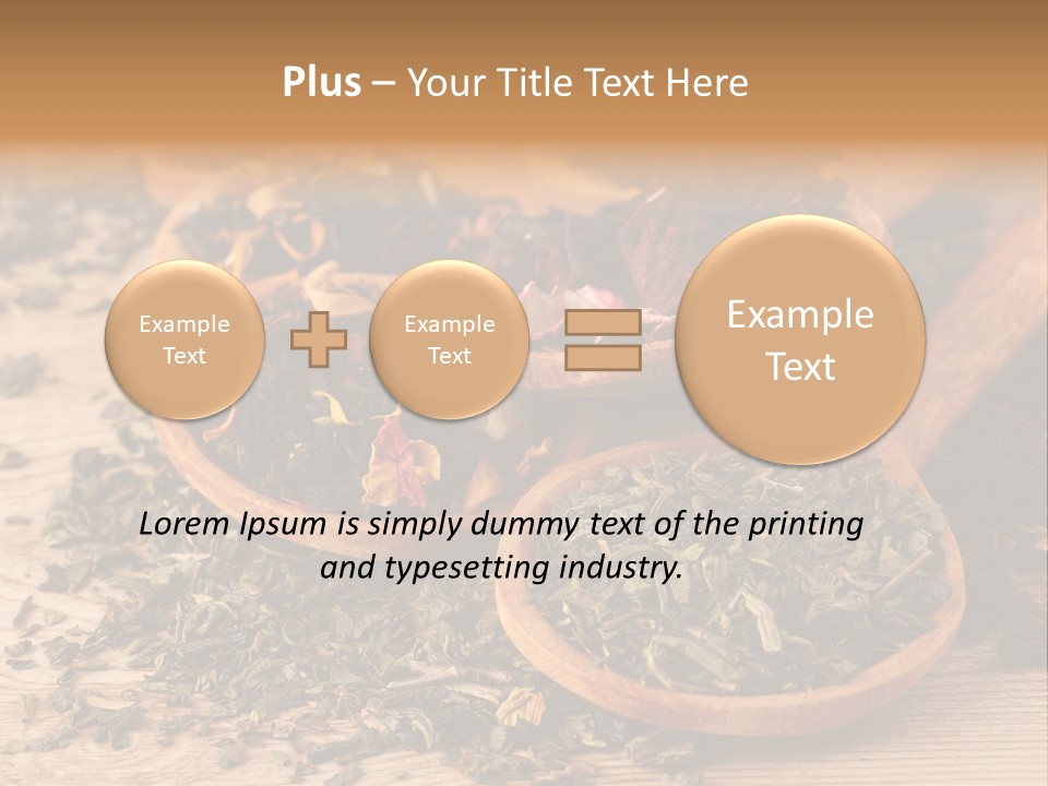 A Group Of Wooden Spoons Filled With Different Types Of Tea PowerPoint Template