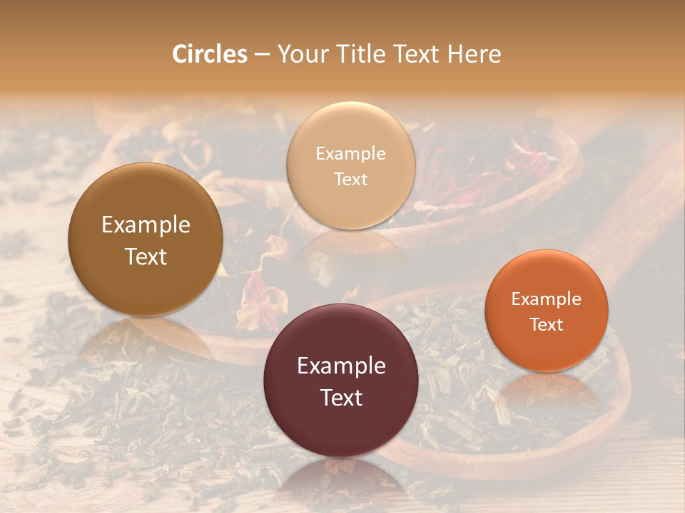 A Group Of Wooden Spoons Filled With Different Types Of Tea PowerPoint Template