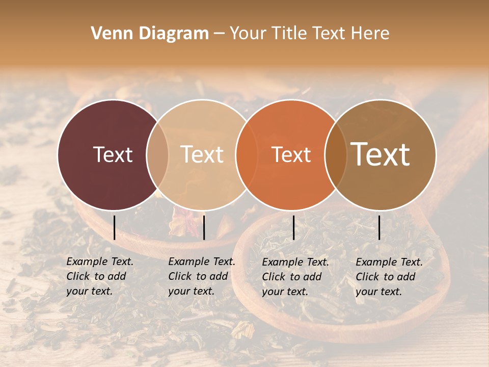 A Group Of Wooden Spoons Filled With Different Types Of Tea PowerPoint Template