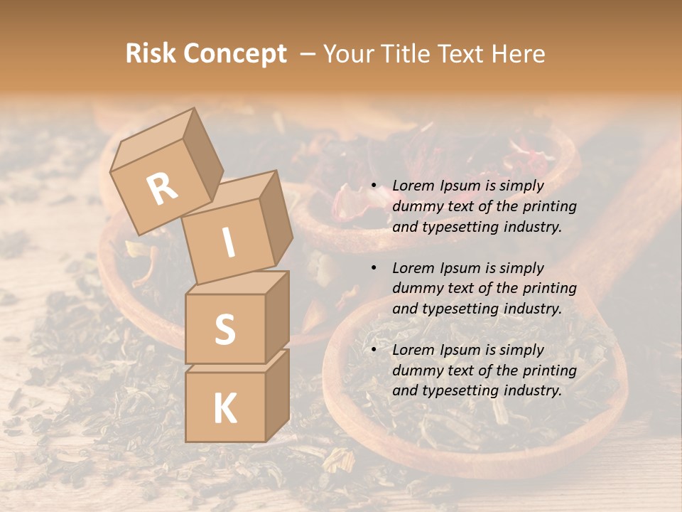 A Group Of Wooden Spoons Filled With Different Types Of Tea PowerPoint Template