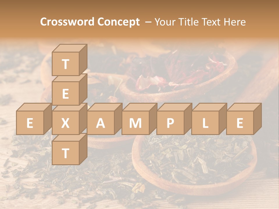 A Group Of Wooden Spoons Filled With Different Types Of Tea PowerPoint Template