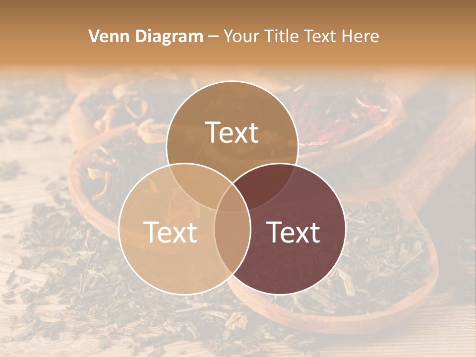 A Group Of Wooden Spoons Filled With Different Types Of Tea PowerPoint Template