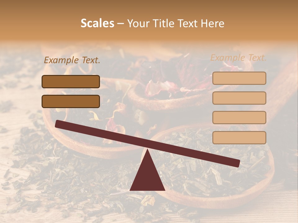 A Group Of Wooden Spoons Filled With Different Types Of Tea PowerPoint Template