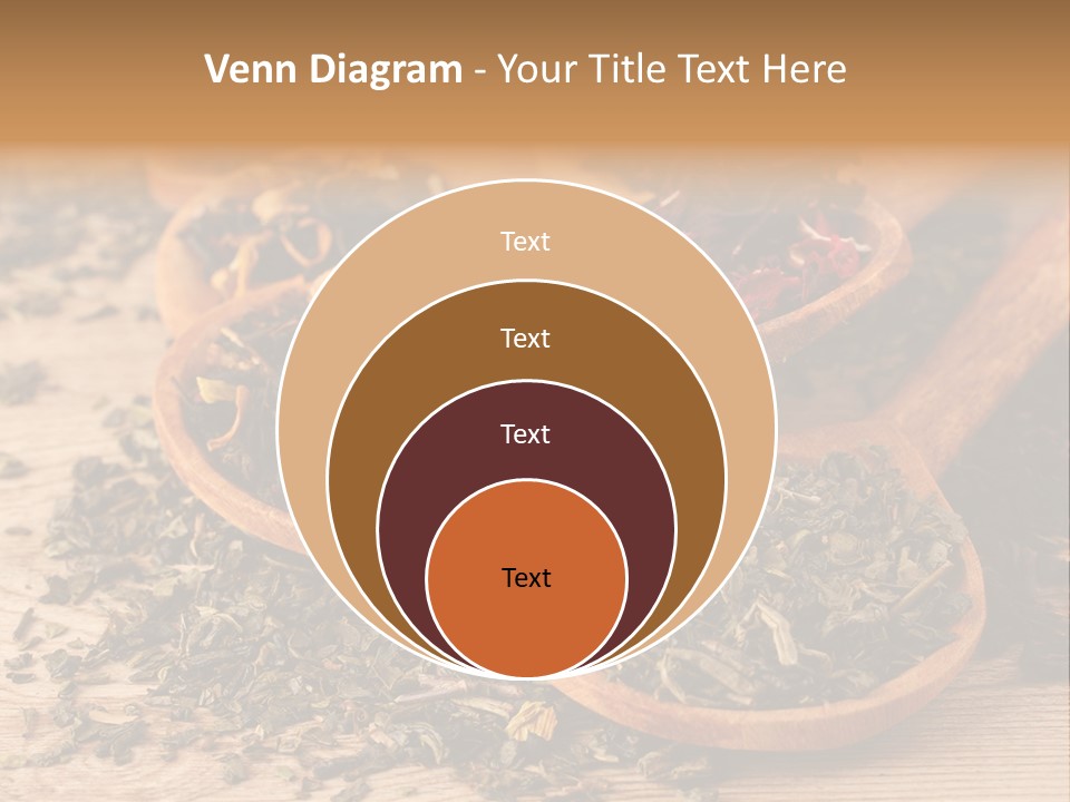 A Group Of Wooden Spoons Filled With Different Types Of Tea PowerPoint Template