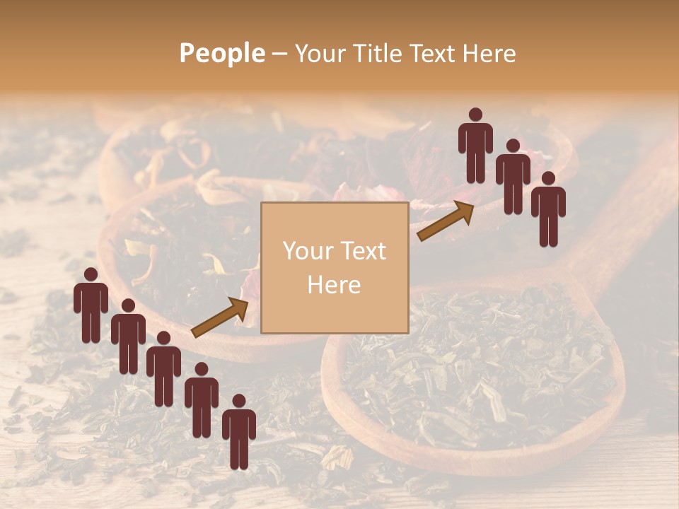 A Group Of Wooden Spoons Filled With Different Types Of Tea PowerPoint Template
