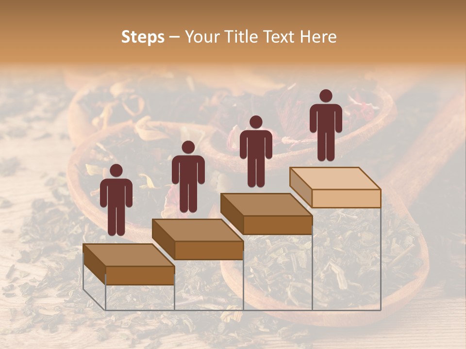 A Group Of Wooden Spoons Filled With Different Types Of Tea PowerPoint Template