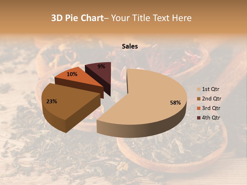 A Group Of Wooden Spoons Filled With Different Types Of Tea PowerPoint Template