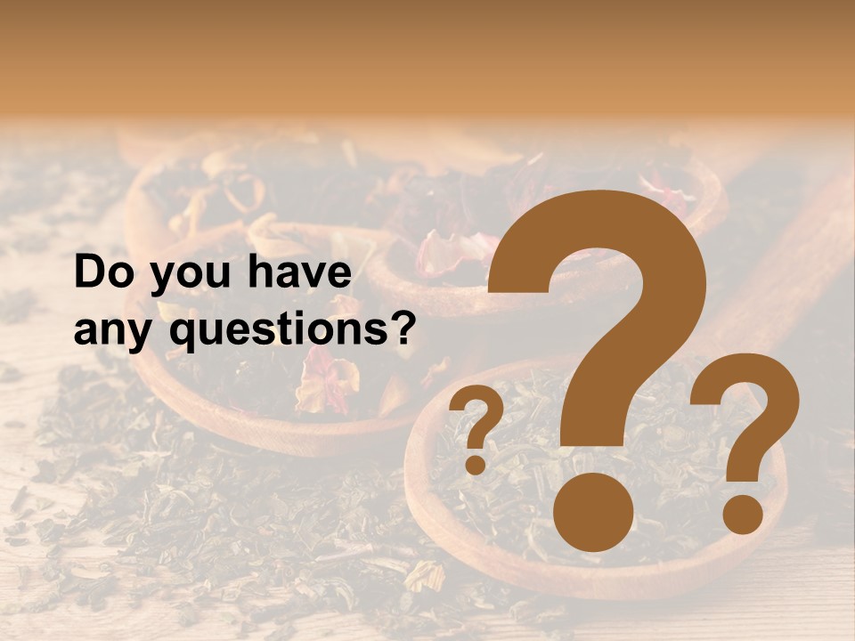 A Group Of Wooden Spoons Filled With Different Types Of Tea PowerPoint Template