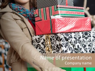 Female Christmas Holiday PowerPoint Template