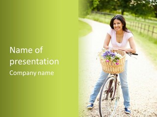 Thirties Happy Bicycle PowerPoint Template